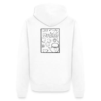 Hygge - Unisex Premium Bio Zip Hoodie - Weiß - Hinten - Thijin (182cm)
