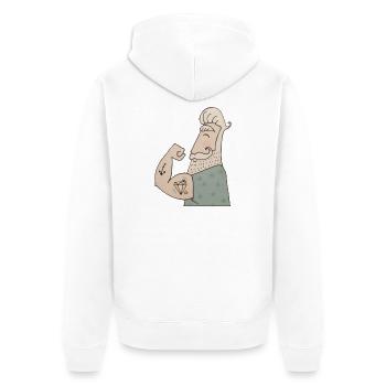 Seemann - Unisex Premium Bio Zip Hoodie - Weiß - Hinten - Thijin (182cm)