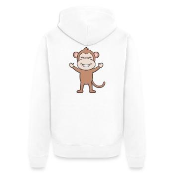 Singes singes - Veste à capuche bio Premium Unisexe - blanc - Dos - Thijin (182cm)
