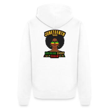 Juneteenth Afro - Veste à capuche bio Premium Unisexe - blanc - Dos - Thijin (182cm)