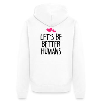 Mensch Menschen Erde Spruch - Unisex Premium Bio Zip Hoodie - Weiß - Hinten - Thijin (182cm)