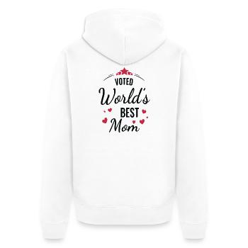 Voted Best Mom Heart Design - Unisex Premium Organic Zip Hoodie - white - Back - Thijin (182cm)