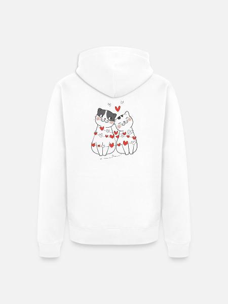 Verliebt, ich bin verliebt - Unisex Premium Bio Zip Hoodie - Weiß