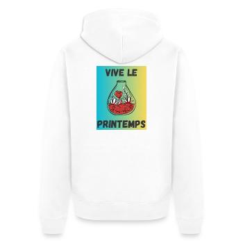 JE PEUX PAS,JARDINAGE,RETRAITE,PRINTEMPS,JARDIN - Veste à capuche bio Premium Unisexe - blanc - Dos - Thijin (182cm)