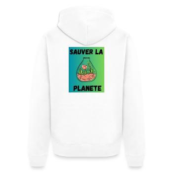 SPRING. GARDENING. RETIREMENT. SPRING. GARDEN. - Unisex Premium Organic Zip Hoodie - white - Back - Thijin (182cm)