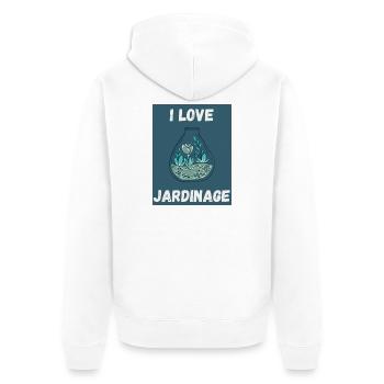 GARDEN. SPRING. GARDENING. RETIREMENT. SPRING. - Unisex Premium Organic Zip Hoodie - white - Back - Thijin (182cm)