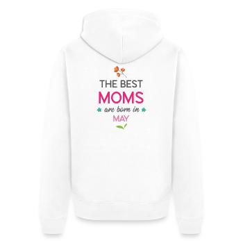 Die besten Mütter werden im Mai geboren - Unisex Premium Bio Zip Hoodie - Weiß - Hinten - Thijin (182cm)
