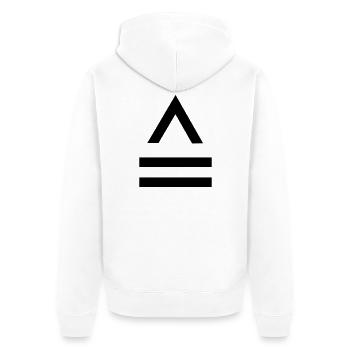 Entspricht Zeichen equivalent to - Unisex Premium Bio Zip Hoodie - Weiß - Hinten - Thijin (182cm)