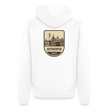 Antwerp Cityscape Sign - Unisex Premium Organic Zip Hoodie - white - Back - Thijin (182cm)