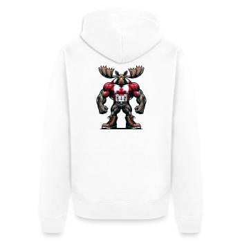 Wapiti du Canada avec drapeau national - Veste à capuche bio Premium Unisexe - blanc - Dos - Thijin (182cm)