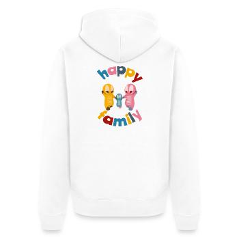 Niedliche Kawaiifiguren - Unisex Premium Bio Zip Hoodie - Weiß - Hinten - Thijin (182cm)