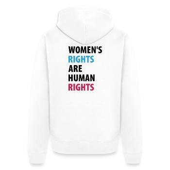 Les droits des femmes sont des droits humains - Veste à capuche bio Premium Unisexe - blanc - Dos - Thijin (182cm)