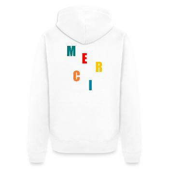 MERCI. MAÎTRESSE. MAÎTRE. MERCI MAÎTRESSE - Veste à capuche bio Premium Unisexe - blanc - Dos - Thijin (182cm)