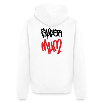 Super Mom - Mother's Day - Unisex Premium Organic Zip Hoodie - white - Back - Thijin (182cm)