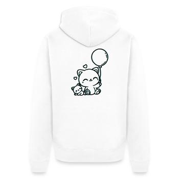Félin - Veste à capuche bio Premium Unisexe - blanc - Dos - Thijin (182cm)