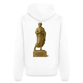 Classical Philosophy Sculpture - Unisex Premium Organic Zip Hoodie - white - Back - Thijin (182cm)