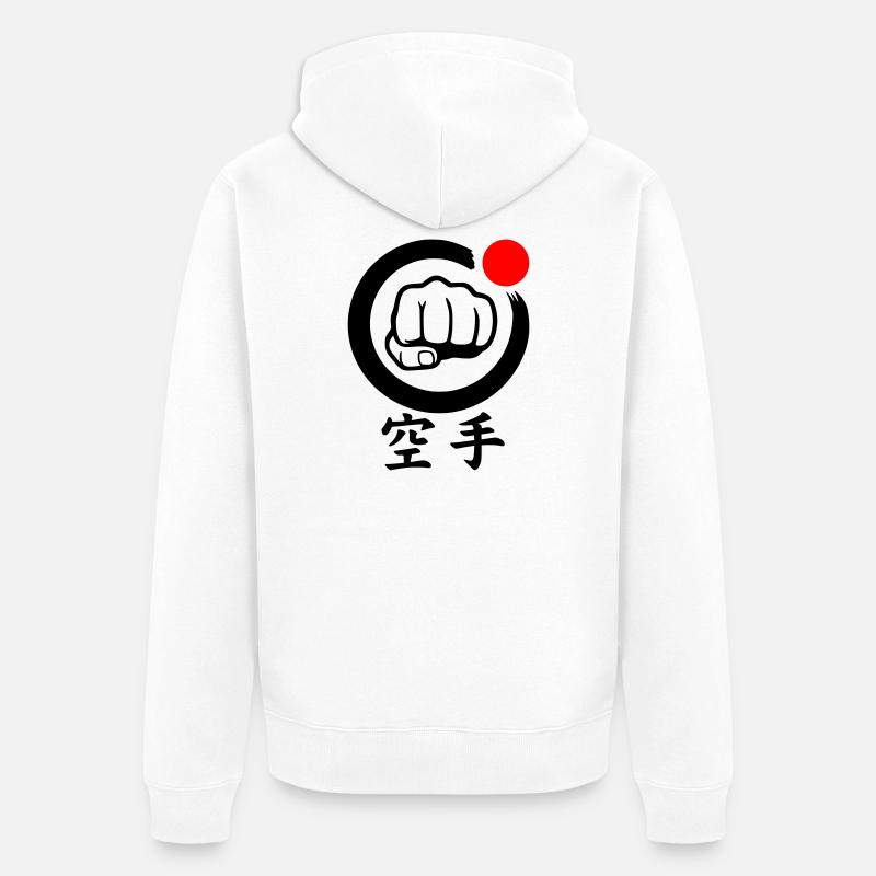 Karaté Faust / Poing - Veste à capuche bio Premium Unisexe - blanc