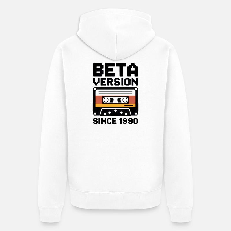 Conception d’impression de cassette rétro - Veste à capuche bio Premium Unisexe - blanc