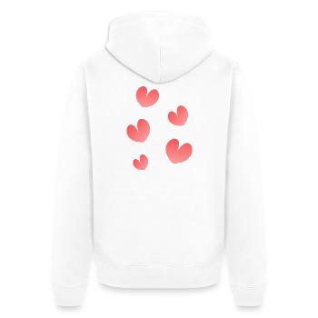 Blühende Herzen auf schwarzem Hintergrund - Unisex Premium Bio Zip Hoodie - Weiß - Hinten - Thijin (182cm)