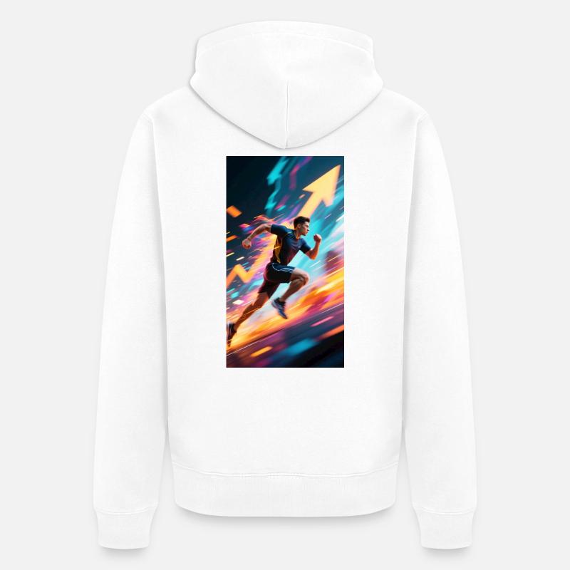 Keep moving - Veste à capuche bio Premium Unisexe - blanc