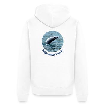 Pure joie de vivre – Dauphin sautant au large de l’île Maurice - Veste à capuche bio Premium Unisexe - blanc - Dos - Thijin (182cm)