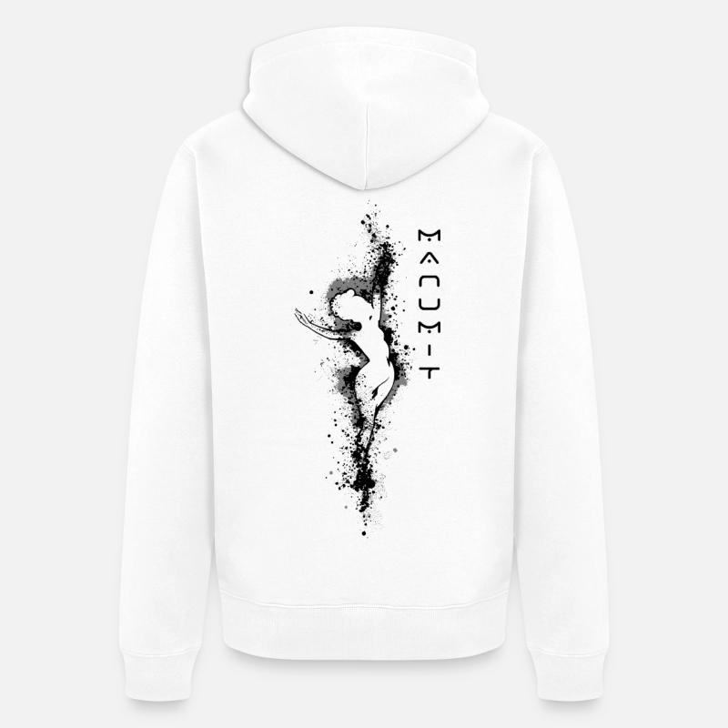 Manumit Single Black Design - Veste à capuche bio Premium Unisexe - blanc