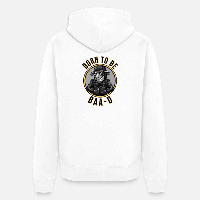Né pour être un mouton BaaD - Veste à capuche bio Premium Unisexe - blanc