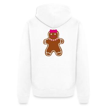 Cookie Woman Gingerbread Woman Christmas Advent - Unisex Premium Organic Zip Hoodie - white - Back - Thijin (182cm)