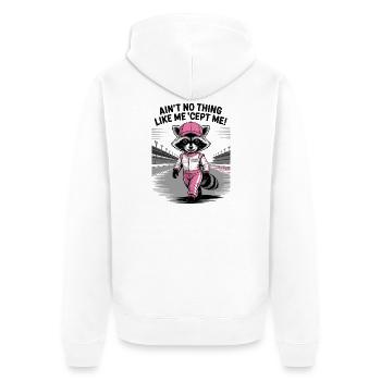 Nichts ist wie ich, außer mir! - Unisex Premium Bio Zip Hoodie - Weiß - Hinten - Thijin (182cm)
