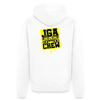Jga Crew Junggesellen Affe - Unisex Premium Bio Zip Hoodie - Weiß - Hinten - Thijin (182cm)