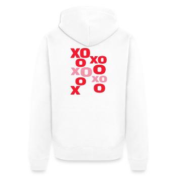 Lettres d’amour XO Typographie mignonne de la Saint-Valentin - Veste à capuche bio Premium Unisexe - blanc - Dos - Thijin (182cm)