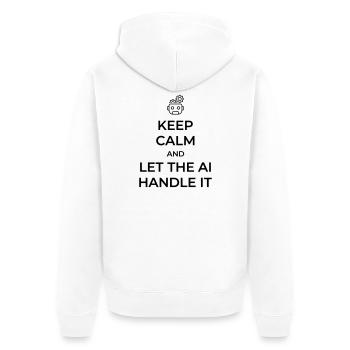 Lass die KI das regeln – sarkastischer Technik-Witz - Unisex Premium Bio Zip Hoodie - Weiß - Hinten - Thijin (182cm)