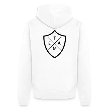Team Crest - Unisex Premium Organic Zip Hoodie - white - Back - Thijin (182cm)