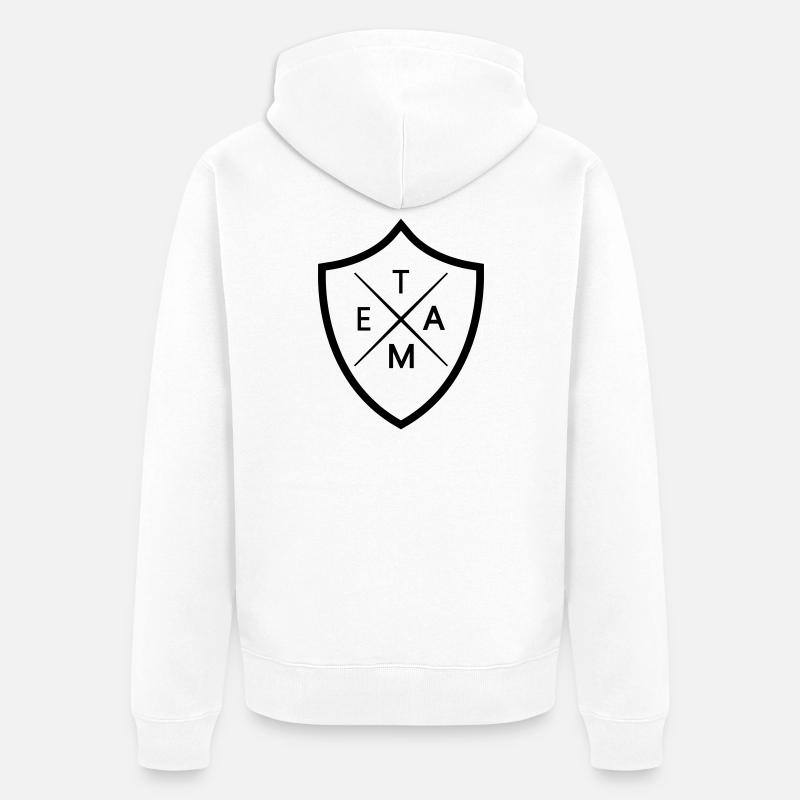 Écusson de l’équipe - Veste à capuche bio Premium Unisexe - blanc