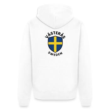 Emblème du drapeau suédois - Veste à capuche bio Premium Unisexe - blanc - Dos - Thijin (182cm)