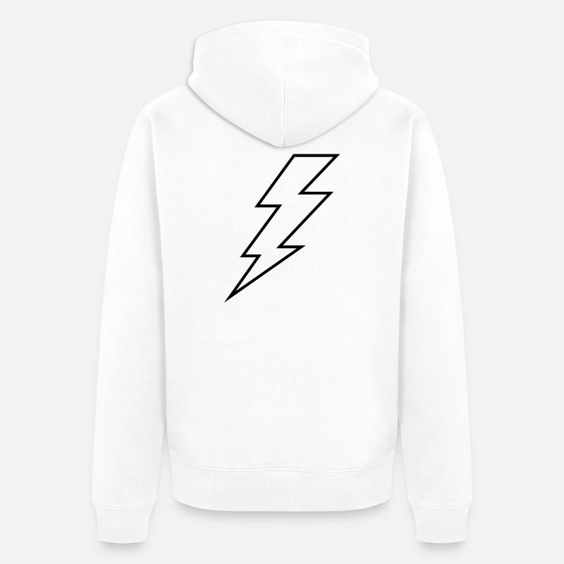 Lightning bolt - Unisex Premium Organic Zip Hoodie - white