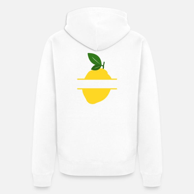 Lemon Split Frame - Unisex Premium Bio Zip Hoodie - Weiß