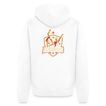 Zirkusakrobaten Lustiger Kinderzirkus - Unisex Premium Bio Zip Hoodie - Weiß - Hinten - Thijin (182cm)