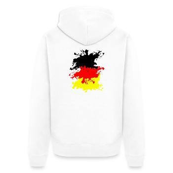 Deutschland Splash - Unisex Premium Bio Zip Hoodie - Weiß - Hinten - Thijin (182cm)