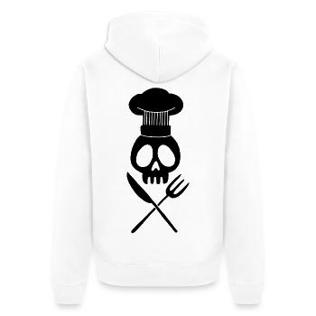 Cook's Skull (Black) - Unisex Premium Organic Zip Hoodie - white - Back - Thijin (182cm)