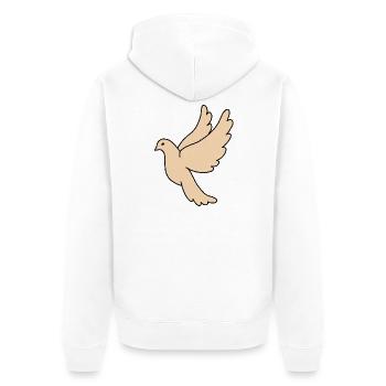Dove of Peace Beige - Unisex Premium Organic Zip Hoodie - white - Back - Thijin (182cm)