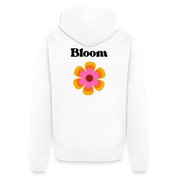 Cercle de fleurs rétro Rose Orange Bloom - Veste à capuche bio Premium Unisexe - blanc - Dos - Thijin (182cm)