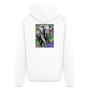 éléphant - Veste à capuche bio Premium Unisexe - blanc - Dos - Thijin (182cm)