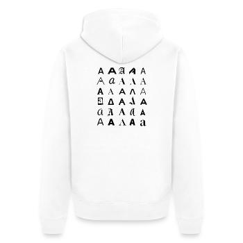 Typografie: Ein Buchstabenvariationsdesign. - Unisex Premium Bio Zip Hoodie - Weiß - Hinten - Thijin (182cm)