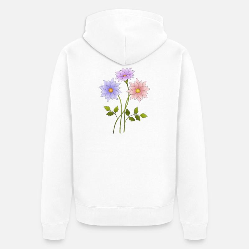 Fleur - Veste à capuche bio Premium Unisexe - blanc