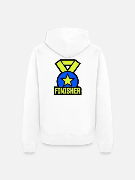 Stolzer Finisher Medaille Stern - Unisex Premium Bio Zip Hoodie - Weiß