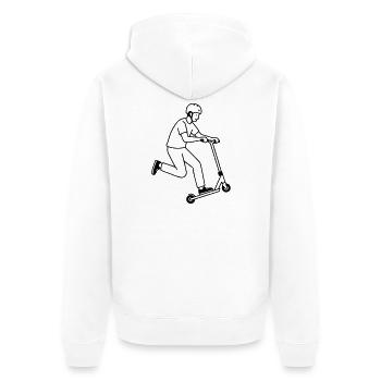 Stunt scooter - Unisex Premium Organic Zip Hoodie - white - Back - Thijin (182cm)