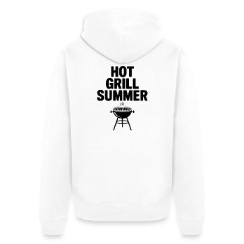 Hot Grill Summer - Unisex Premium Bio Zip Hoodie - Weiß - Hinten - Thijin (182cm)