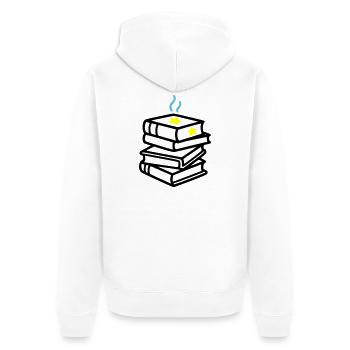 Bücherstapel Stern Fantasy Lesen Buchclub - Unisex Premium Bio Zip Hoodie - Weiß - Hinten - Thijin (182cm)