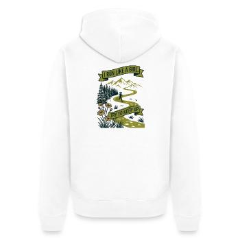 Coureuse - Je cours comme une fille, j’essaie de suivre le rythme - Veste à capuche bio Premium Unisexe - blanc - Dos - Thijin (182cm)